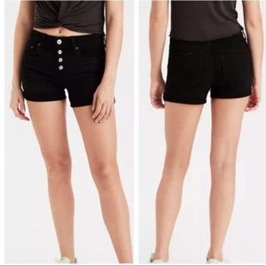 American Eagle Black Midi Button Fly Short Size 4 next level stretch